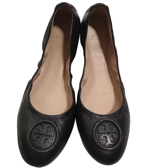 Tory Burch Shoes - Tory Burch Women's Allie Black Leather Flat Loafers Size 7.5
